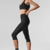 Airlift Mesh High-Waist Just Right Capri – Svart