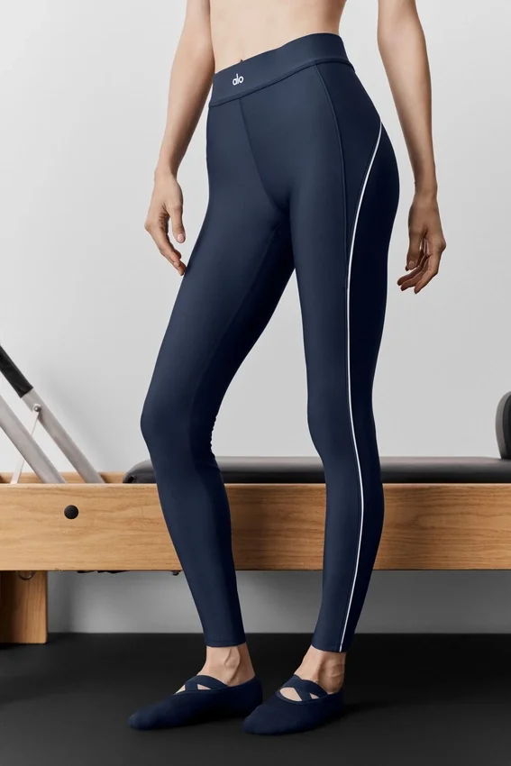 Airlift Speedwork-tights med høy midje og 7/8-lengde – Navy