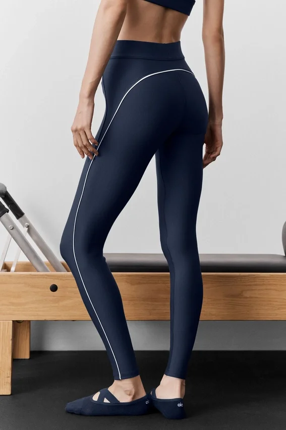 Airlift Speedwork-tights med høy midje og 7/8-lengde – Navy