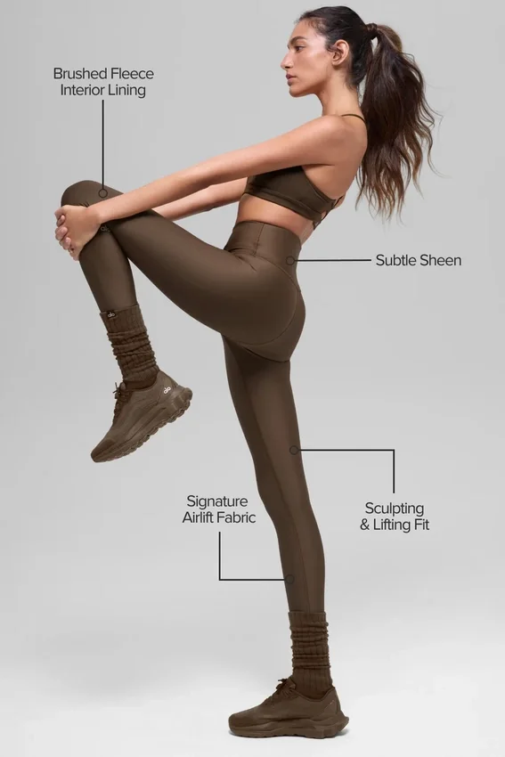 Airlift Winter Warm tights with high-waist design – Espresso