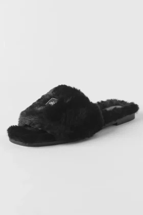 Alo Classico sandal i imitert pels – svart