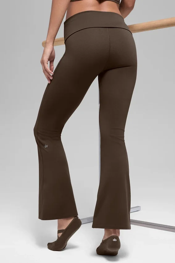 Alo Softsculpt 7/8 foldbare tights med utvidet ben – Espresso