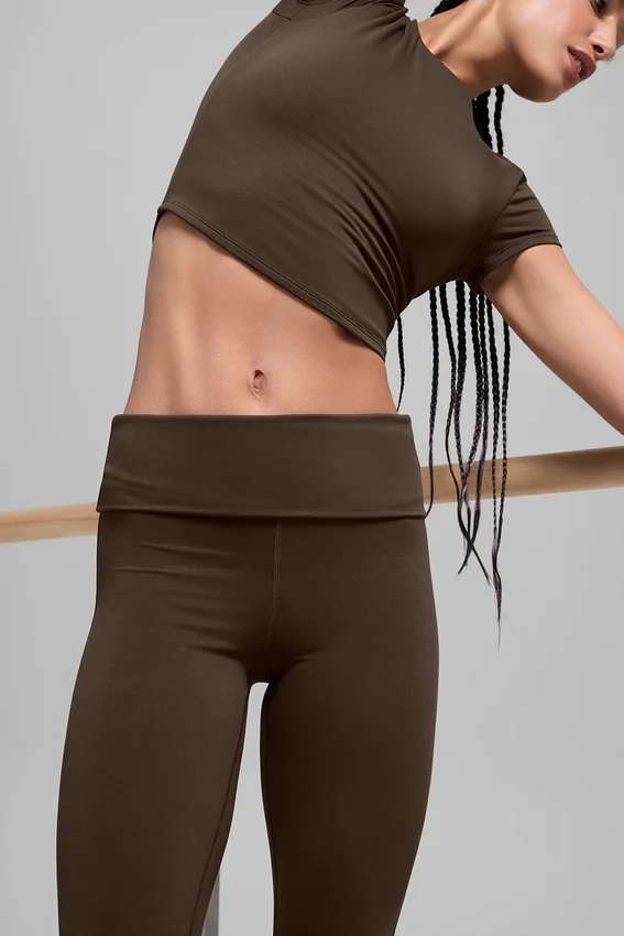 Alo Softsculpt 7/8 foldbare tights med utvidet ben – Espresso