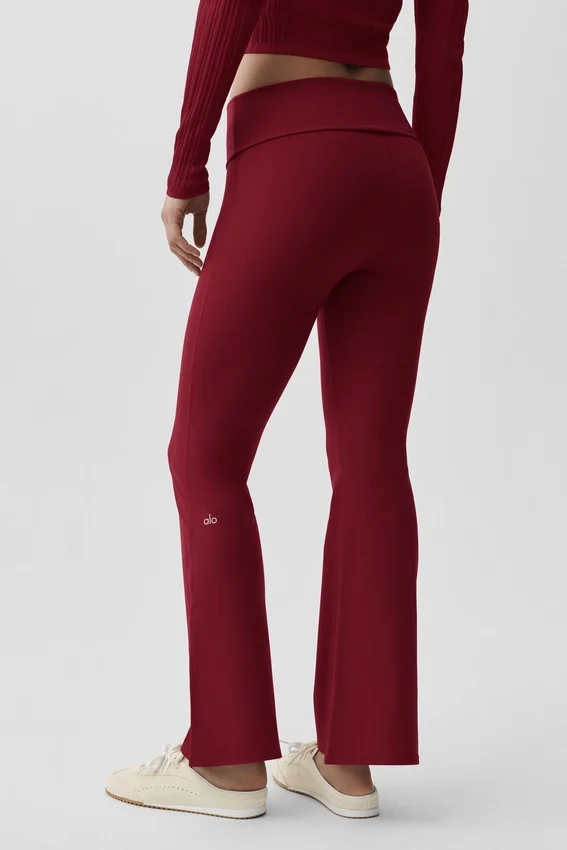 Alo Softsculpt 7/8 tights med brettet kant og utvidet ben – Summer Romance Red