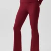 Alo Softsculpt 7/8 tights med brettet kant og utvidet ben – Summer Romance Red
