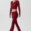 Alo Softsculpt 7/8 tights med brettet kant og utvidet ben – Summer Romance Red