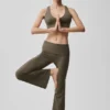 Alo Softsculpt 7/8 tights with a folded edge and widened leg – Olive Tree
