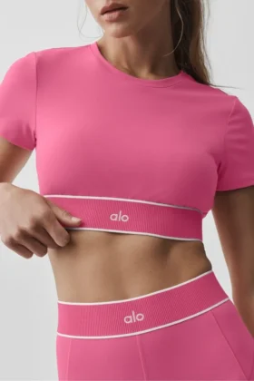 Alo Softsculpt Amp It up BH med korte metere – Paradise Pink