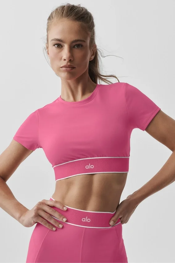 Alo Softsculpt Amp It up BH med korte metere – Paradise Pink