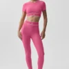 Alo Softsculpt Amp It up BH med korte metere – Paradise Pink