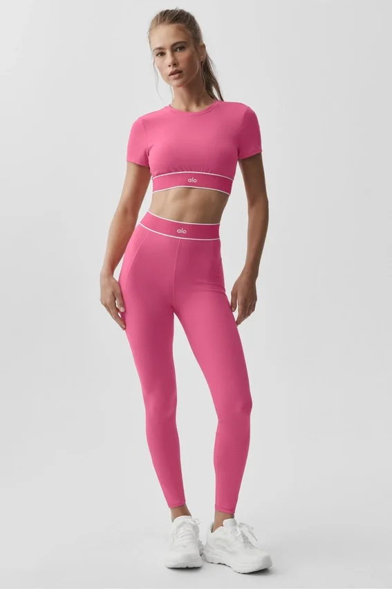 Alo Softsculpt Amp It up BH med korte metere – Paradise Pink