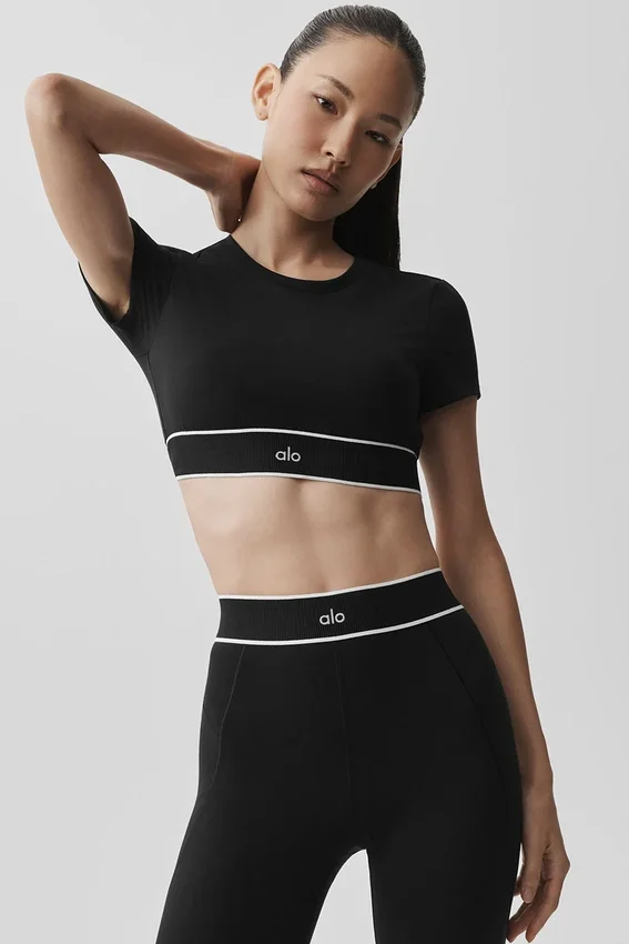 Alo Softsculpt Amp It up BH med kortem – svart