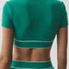 Alo Softsculpt Amp It up kortærmet BH – Emerald Isle