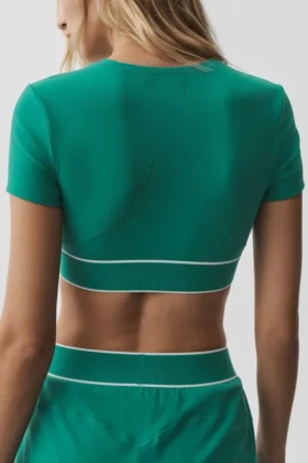 Alo Softsculpt Amp It up kortærmet BH – Emerald Isle