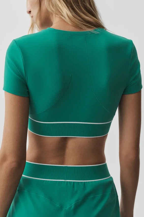 Alo Softsculpt Amp It up kortærmet BH – Emerald Isle