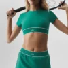 Alo Softsculpt Amp It up kortærmet BH – Emerald Isle