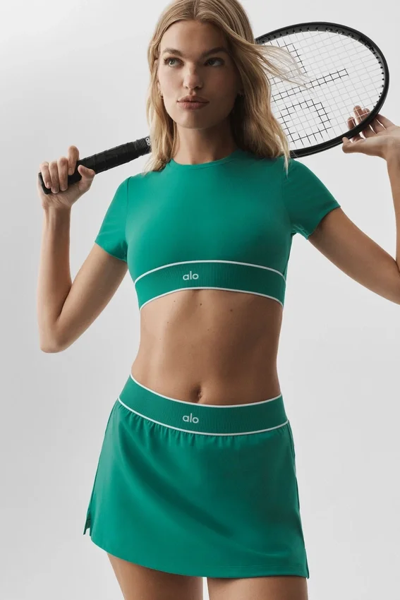 Alo Softsculpt Amp It up kortærmet BH – Emerald Isle