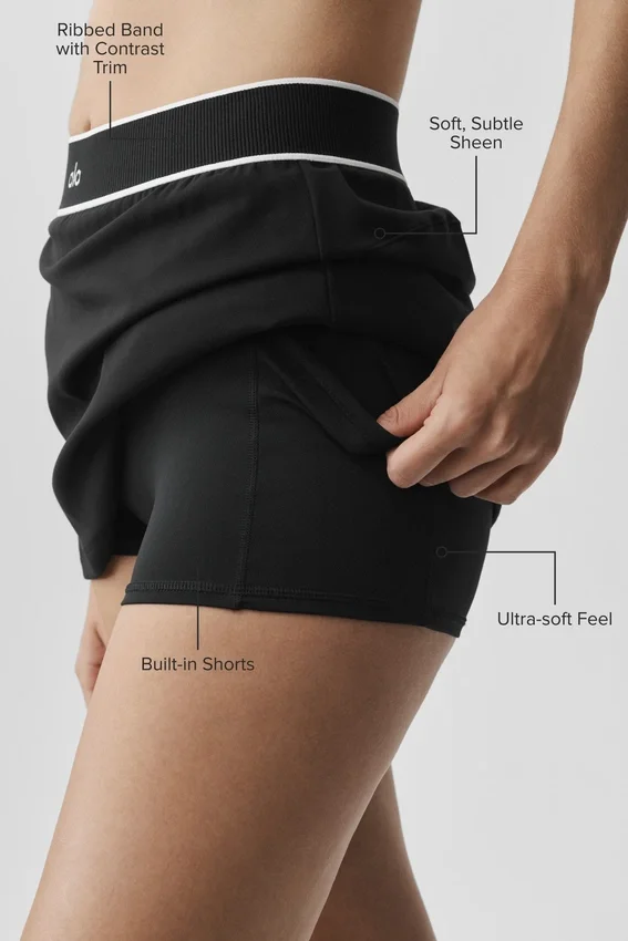 Alo Softsculpt Amp It up tennisskjørt – svart