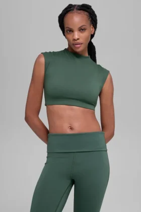 Alo Softsculpt Capped Out kortærmet – Clover Green