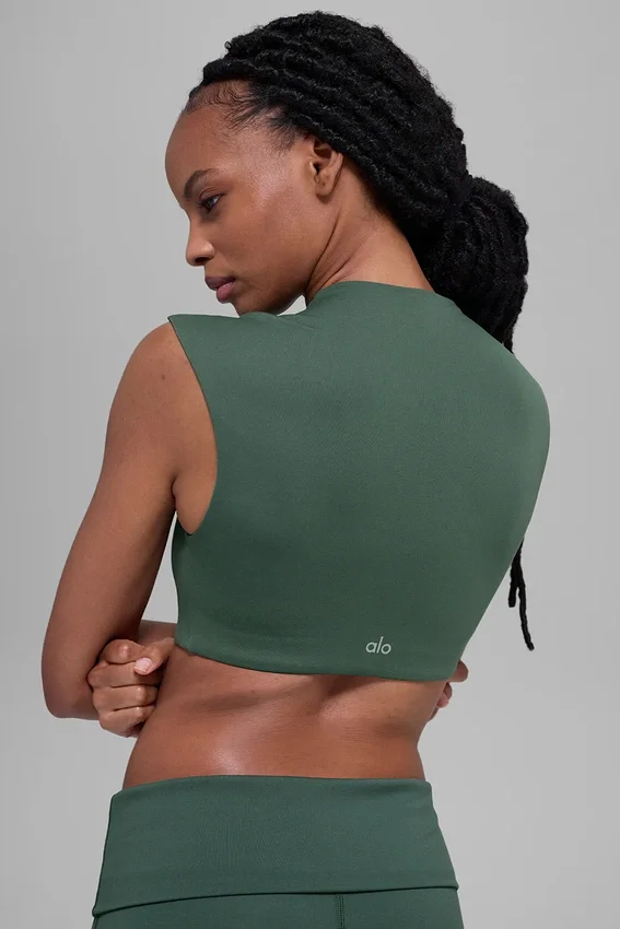 Alo Softsculpt Capped Out kortærmet – Clover Green