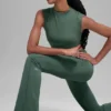 Alo Softsculpt Foldover Flare Tights – Clover Green