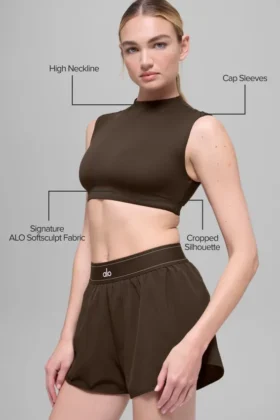 Alo Softsculpt Capped out kortærmet – Espresso