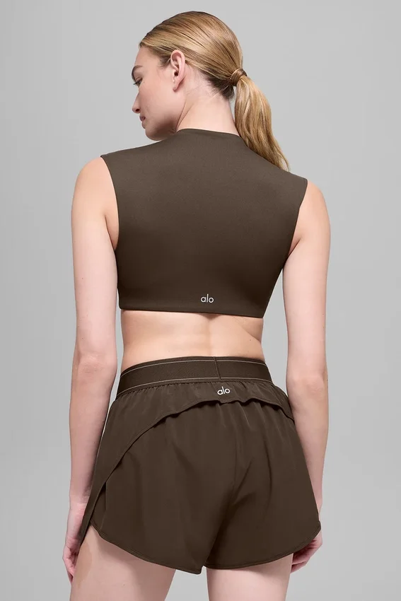 Alo Softsculpt Capped out kortærmet – Espresso