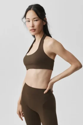 Alo Softsculpt Feel the Heat halterneck-BH – Espresso