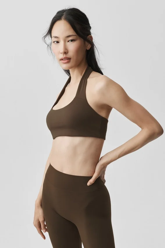 Alo Softsculpt Feel the Heat halterneck-BH – Espresso