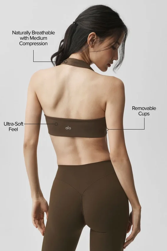 Alo Softsculpt Feel the Heat halterneck-BH – Espresso