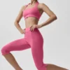 Alo Softsculpt Feel the Heat halterneck-BH – Paradise Pink