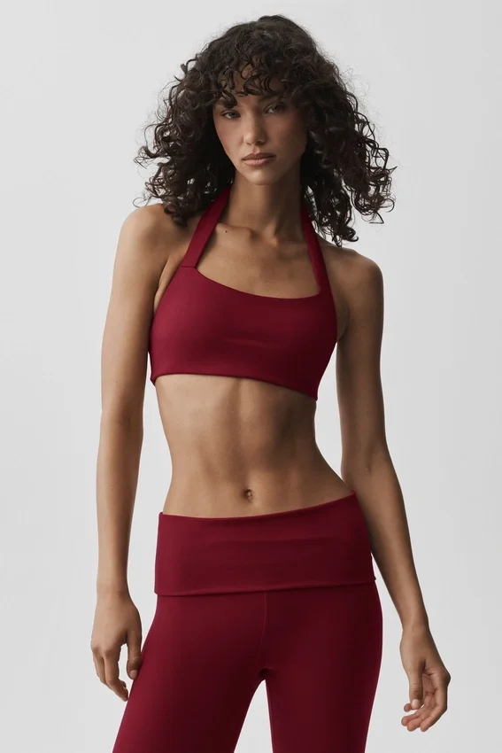 Alo Softsculpt Feel the Heat halterneck-BH – Summer Romance Red