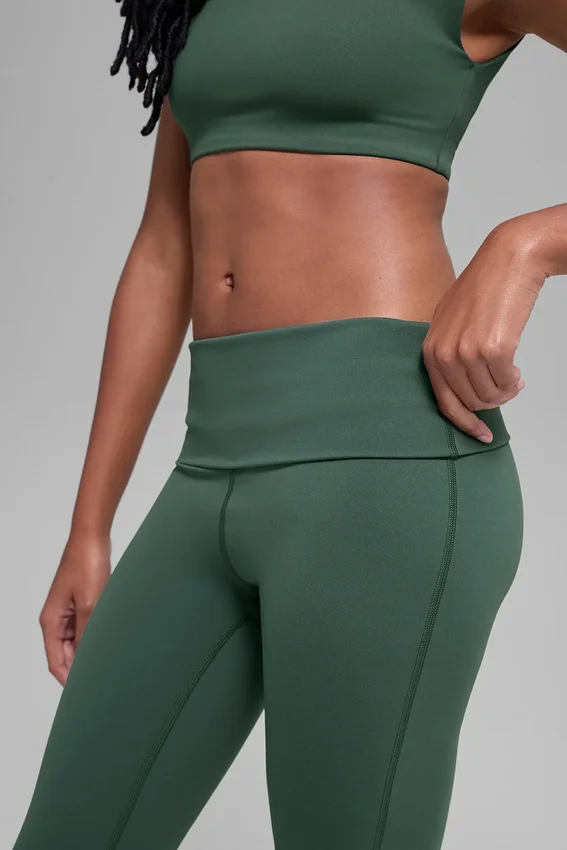 Alo Softsculpt Foldover Flare Tights – Clover Green
