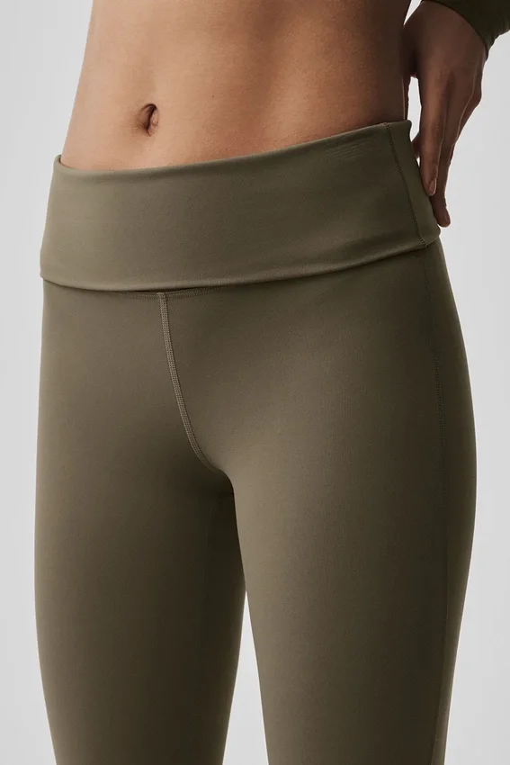 Alo Softsculpt Foldover Flare Tights – Olive Tree