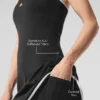 Alo Softsculpt halterneck-tenniskjole – svart/hvit