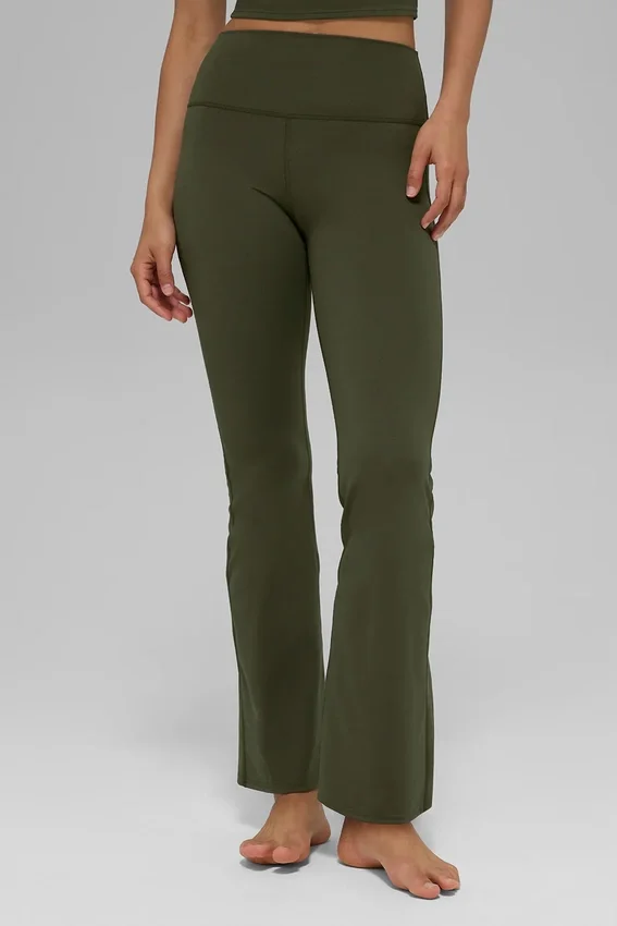 Alo Softsculpt High-Waist 7/8 Bootcut Tights – grønn oliven