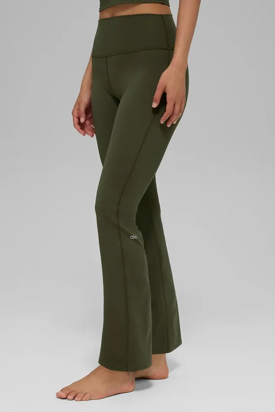 Alo Softsculpt High-Waist 7/8 Bootcut Tights – grønn oliven