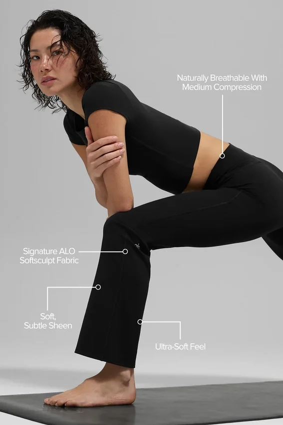 Alo Softsculpt high-waist 7/8 bootcut tights – svart