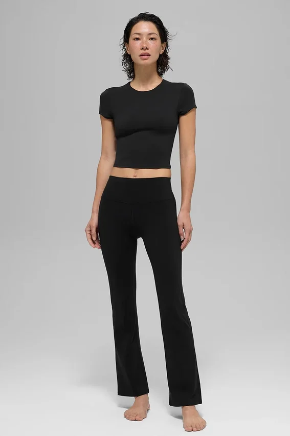 Alo Softsculpt high-waist 7/8 bootcut tights – svart