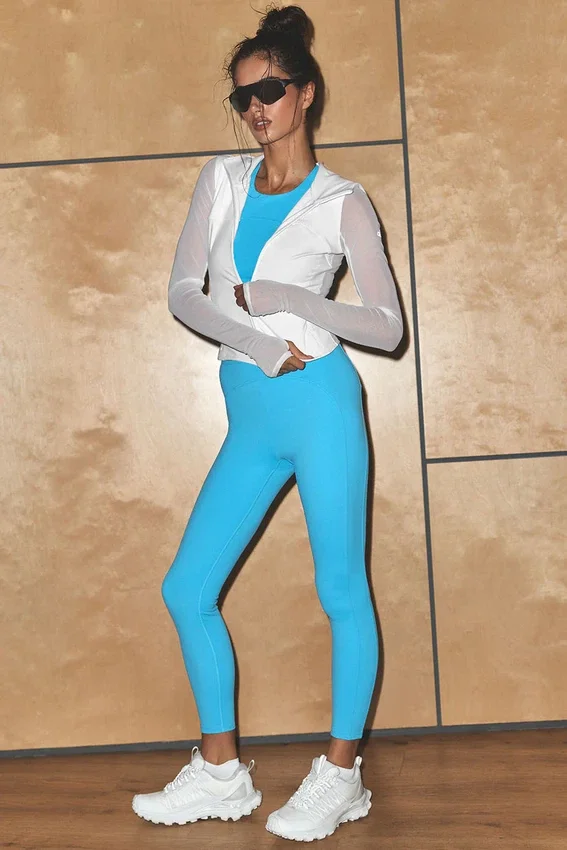 Alo Softsculpt high-waist 7/8 tights – azurblå
