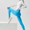 Alo Softsculpt high-waist 7/8 tights – azurblå