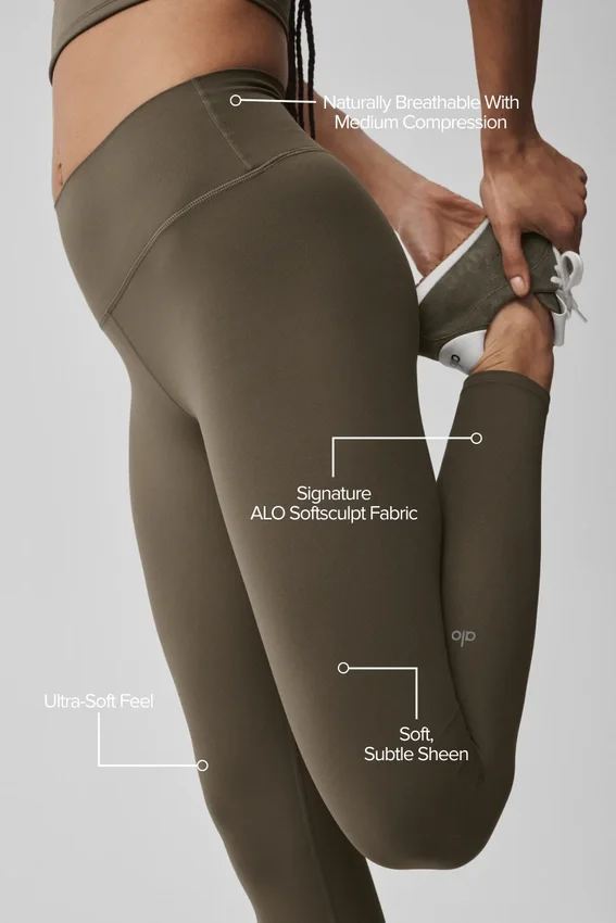 Alo Softsculpt High-Waist 7/8 Tights – Olive Tree