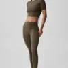 Alo Softsculpt High-Waist 7/8 Tights – Olive Tree