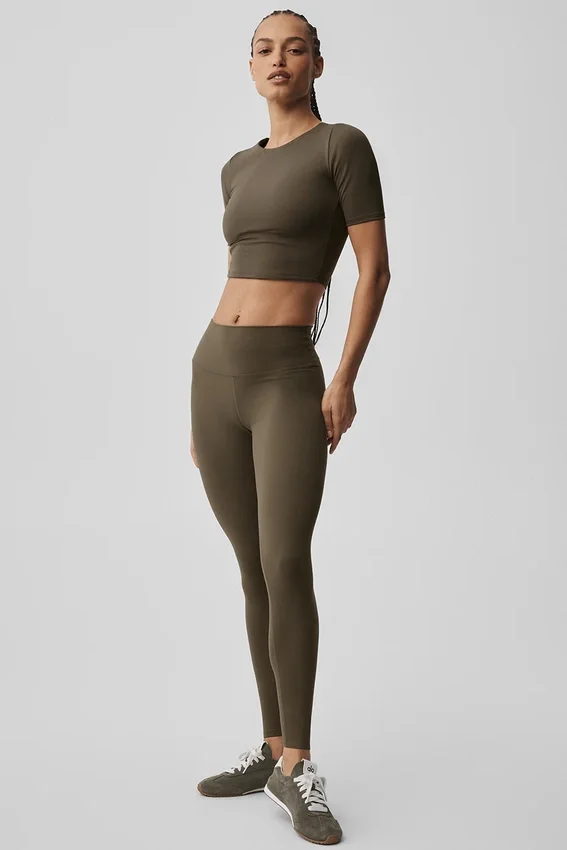Alo Softsculpt High-Waist 7/8 Tights – Olive Tree