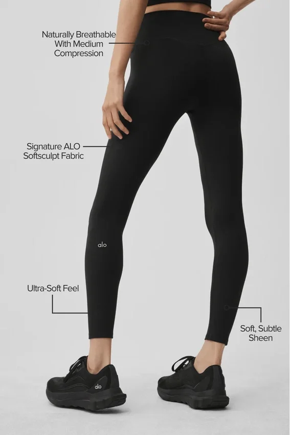 Alo Softsculpt High-Waist 7/8 Tights – svart