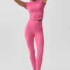 Alo Softsculpt Precision kortærmet topp – Paradise Pink