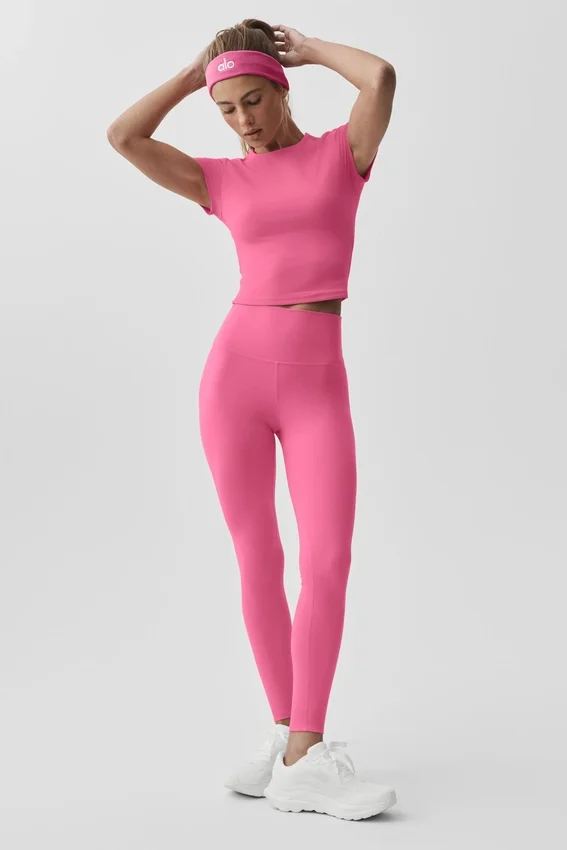 Alo Softsculpt Precision kortærmet topp – Paradise Pink