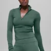 Alo Softsculpt Precision 1/4 Zip langermet – kløvergrønn