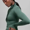 Alo Softsculpt Precision 1/4 Zip langermet – kløvergrønn