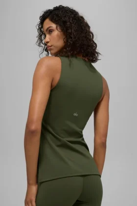 Alo Softsculpt Precision BH-tank i full lengde – grønn oliven